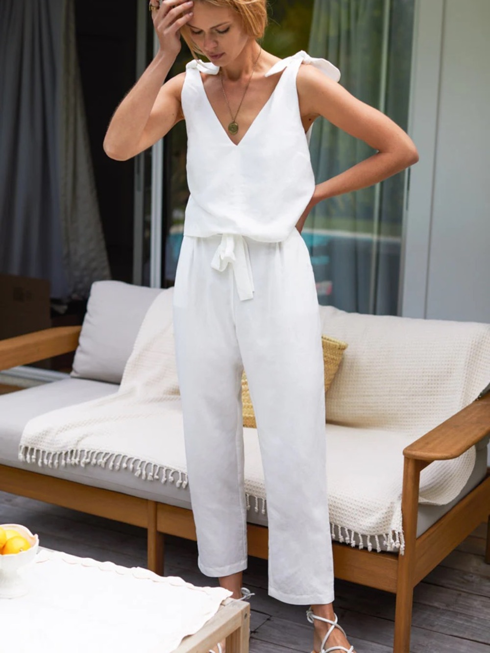 EUC Emerson Fry Paris Pant - Salt Linen